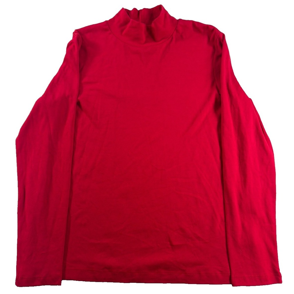 Womens Croft & Barrow 100% Cotton Long Sleeve Mock Neck Turtleneck L